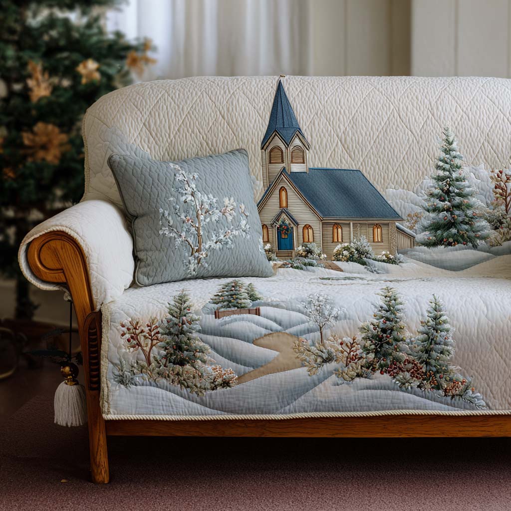 Hellige julelys quiltet sofa cover