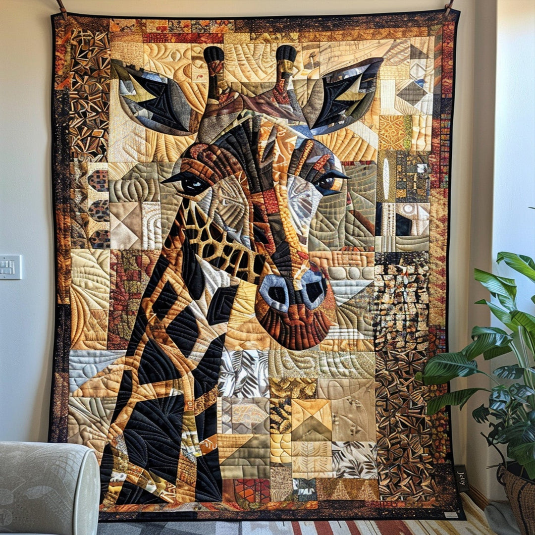 Safari Giraffe Quiltet Tæppe