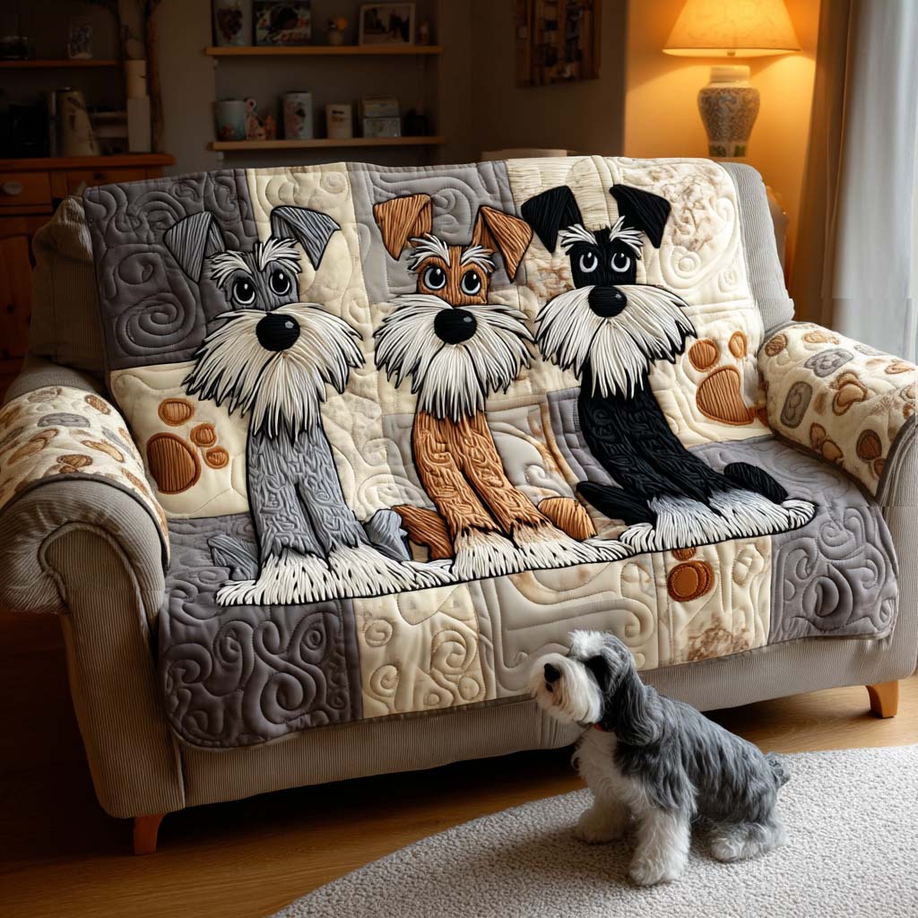 Schnauzer Spirit Quiltet Sofa Dække