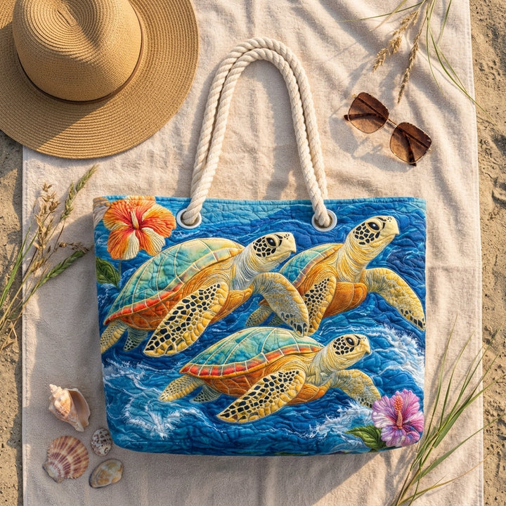 Strandtaske - Svømmende Skildpadder