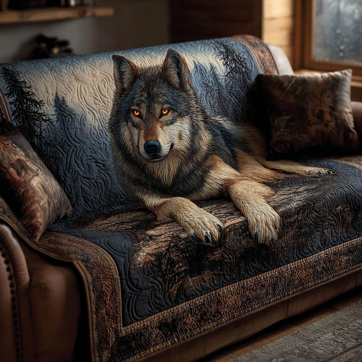 Wolf Quilted Sofa Cover