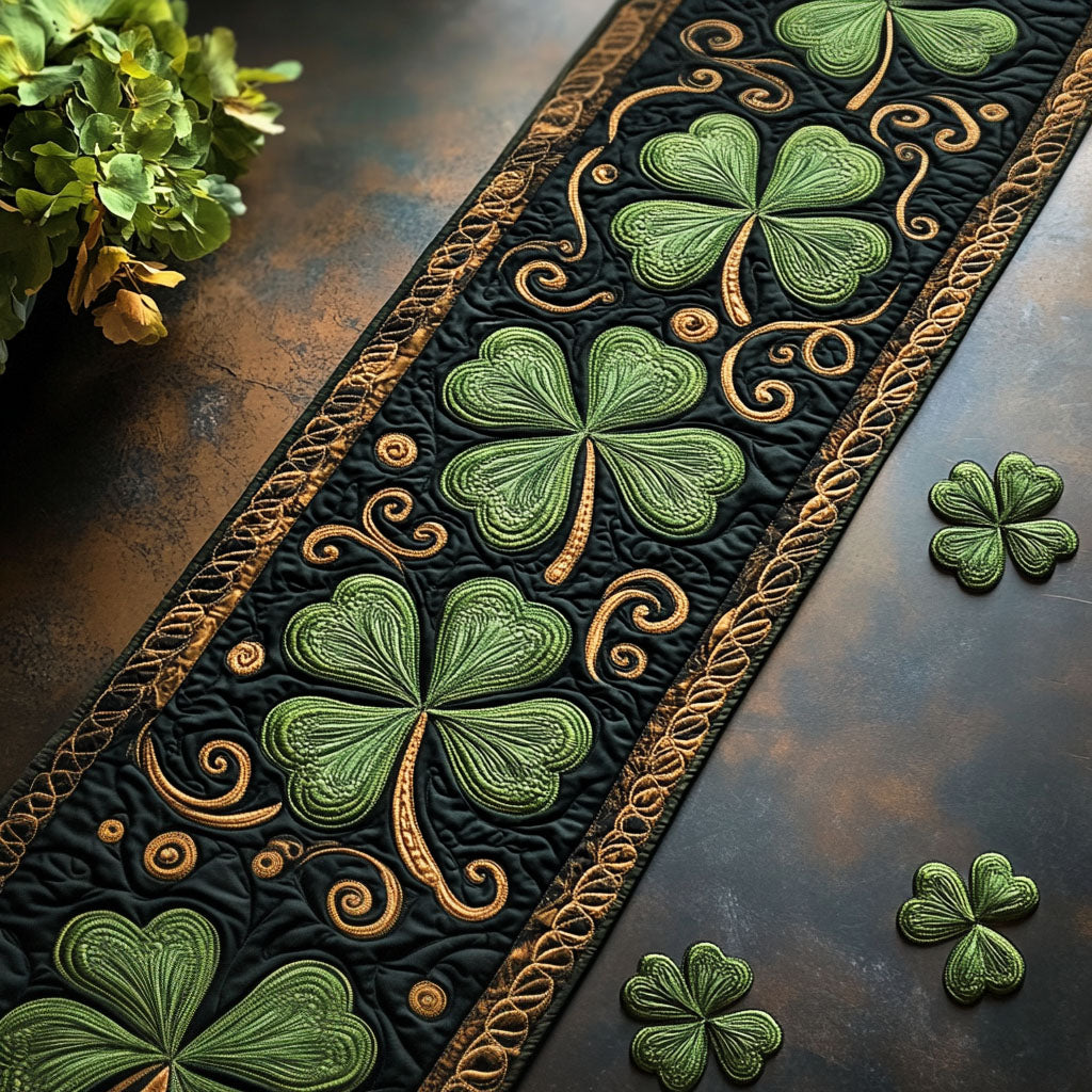 Shamrock Glow Quilted Table Runner