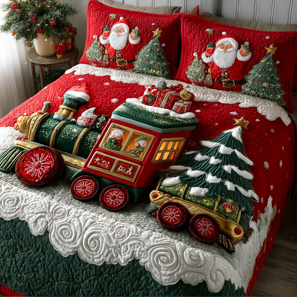 Sleigh-on-Rails 3-delt quiltet sengetøjssæt