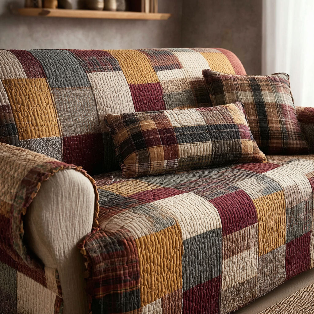 Blød Rustik Quiltet Sofa Dække