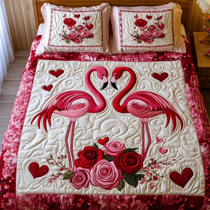 Flamingo Quiltet Sengetøj Sæt