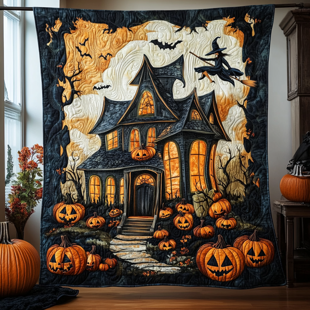 Skræmmende Sæson Halloween Magisk Quiltet Tæppe