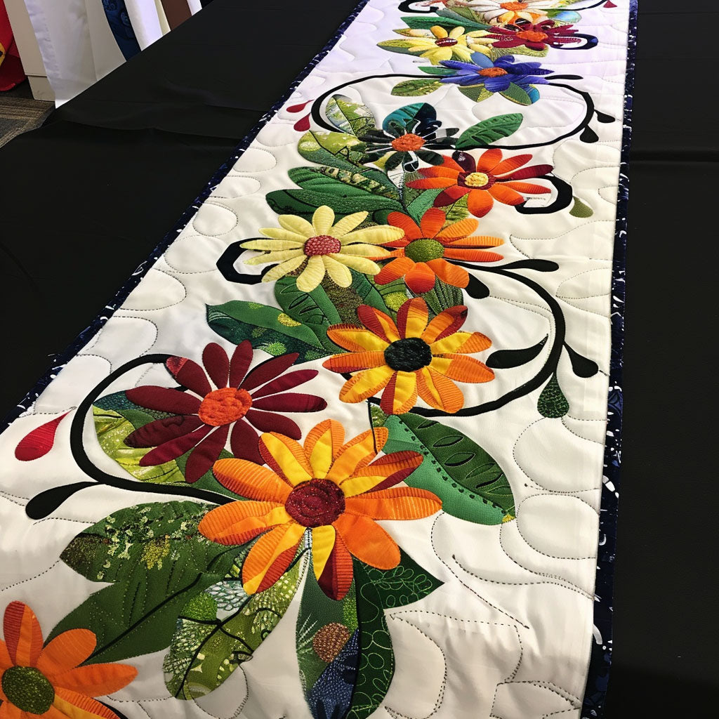 Forårsblomster Quilted Bordløber