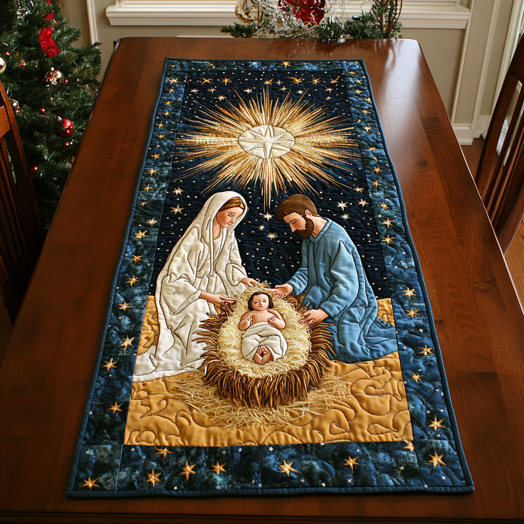 Stjerne af Betlehem Quilted Table Runner