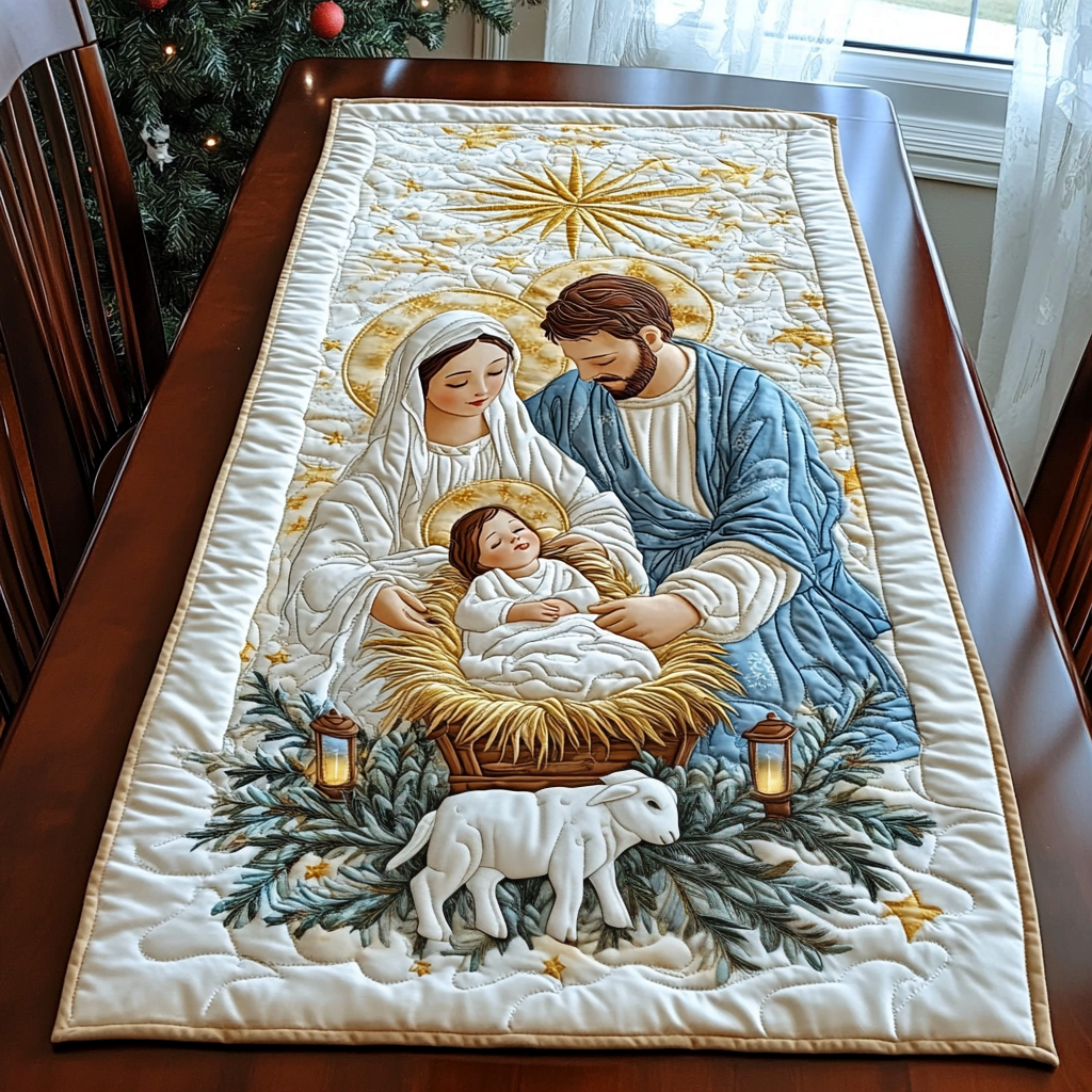 Stjerne af Betlehem Quilted Table Runner