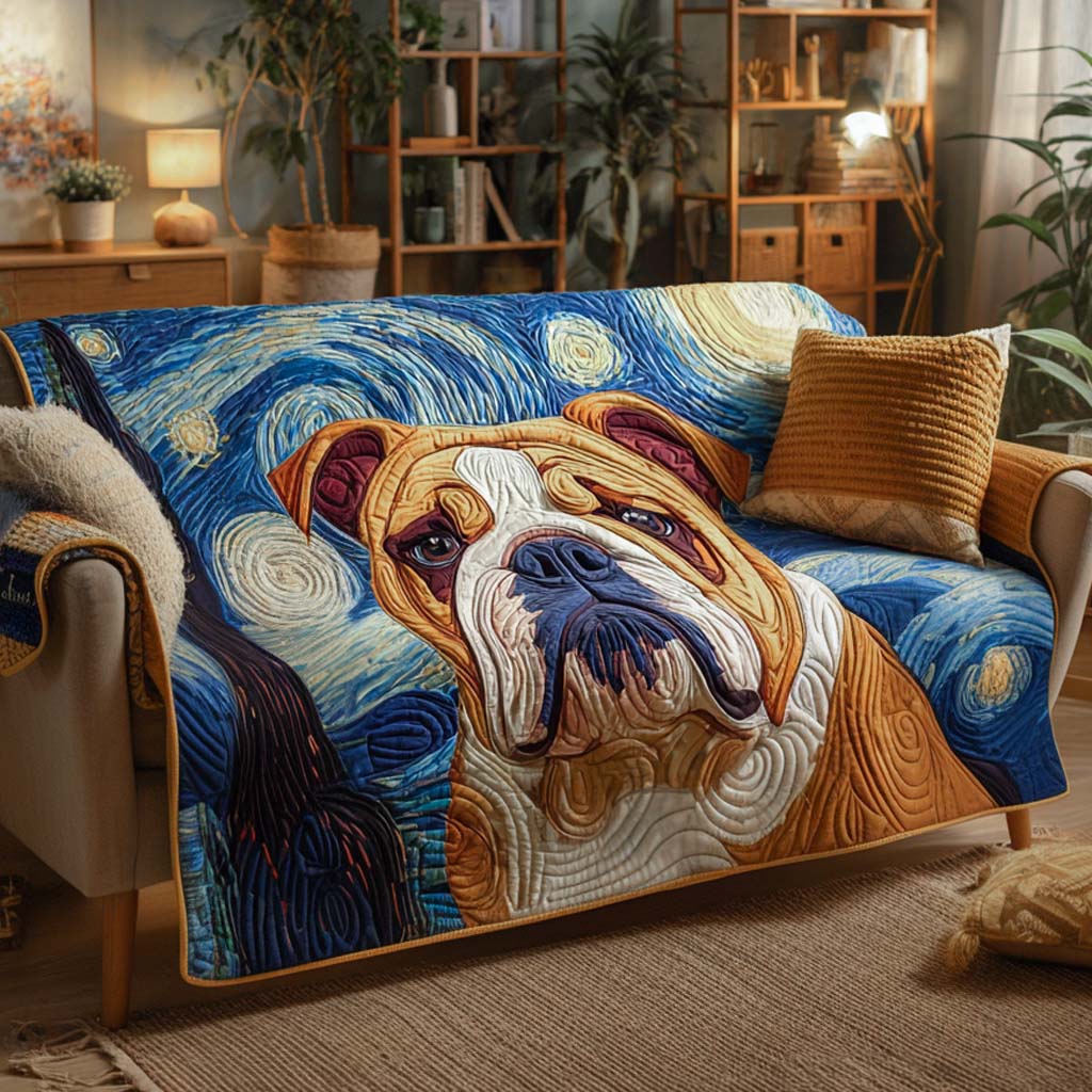 Stjernespækket Bulldog Nat Quilted Sofa Dække