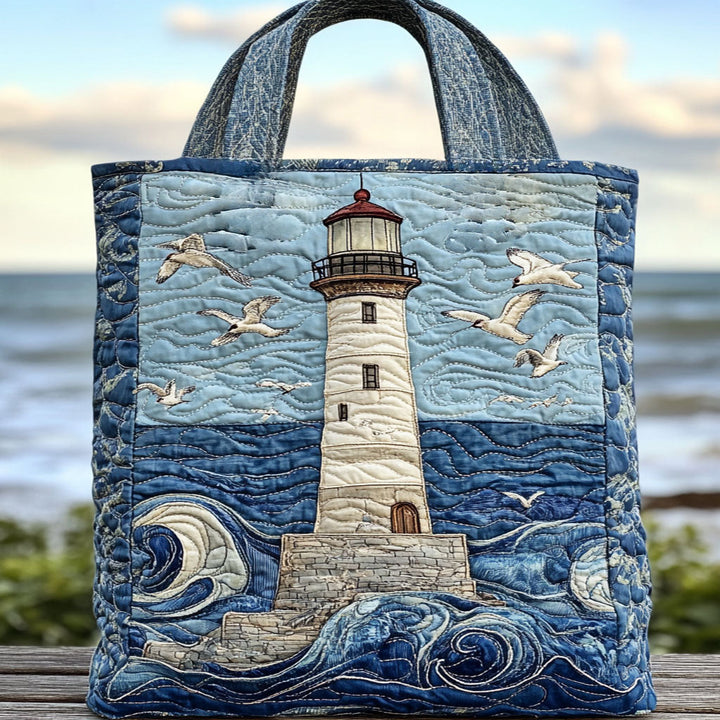 Stormfuld Fyrtårn Quiltet Tote Bag