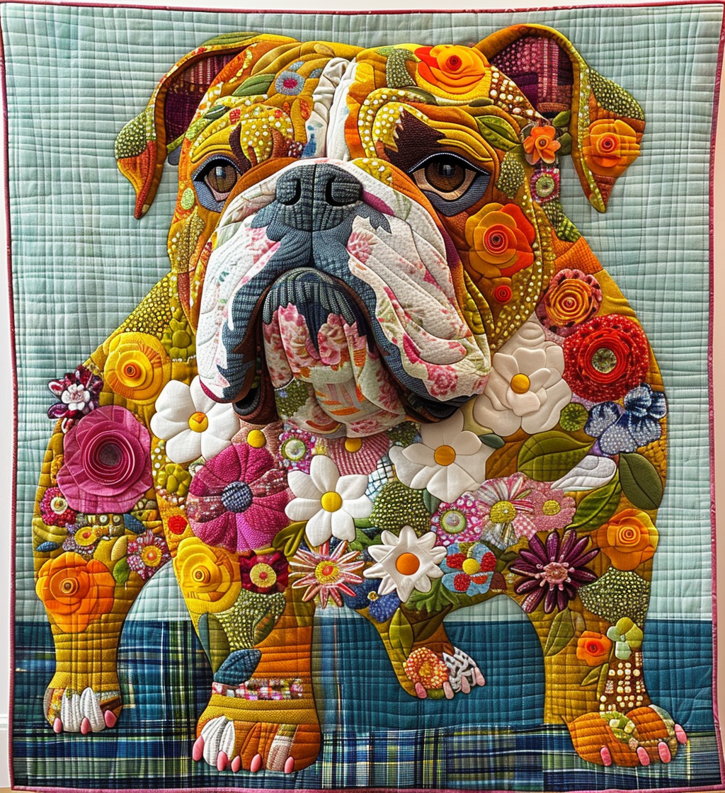 Stærk Bulldog Styrke Quiltet Tæppe