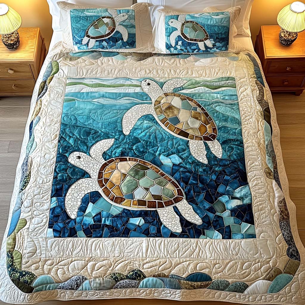 Skildpadde 3-delt Quilted Sengetøj Sæt
