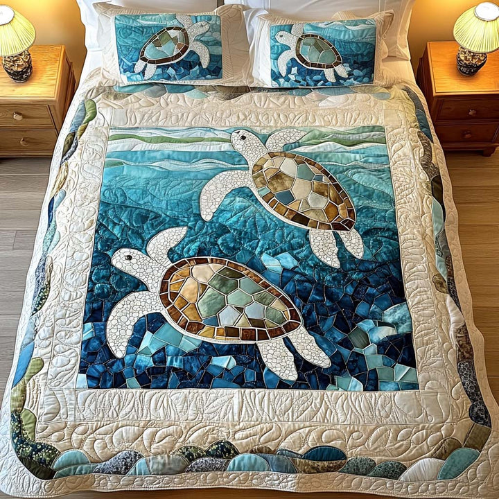 Skildpadde 3-delt Quilted Sengetøj Sæt