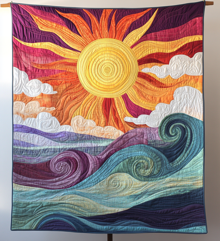 Sunburst Delight Quiltet Tæppe