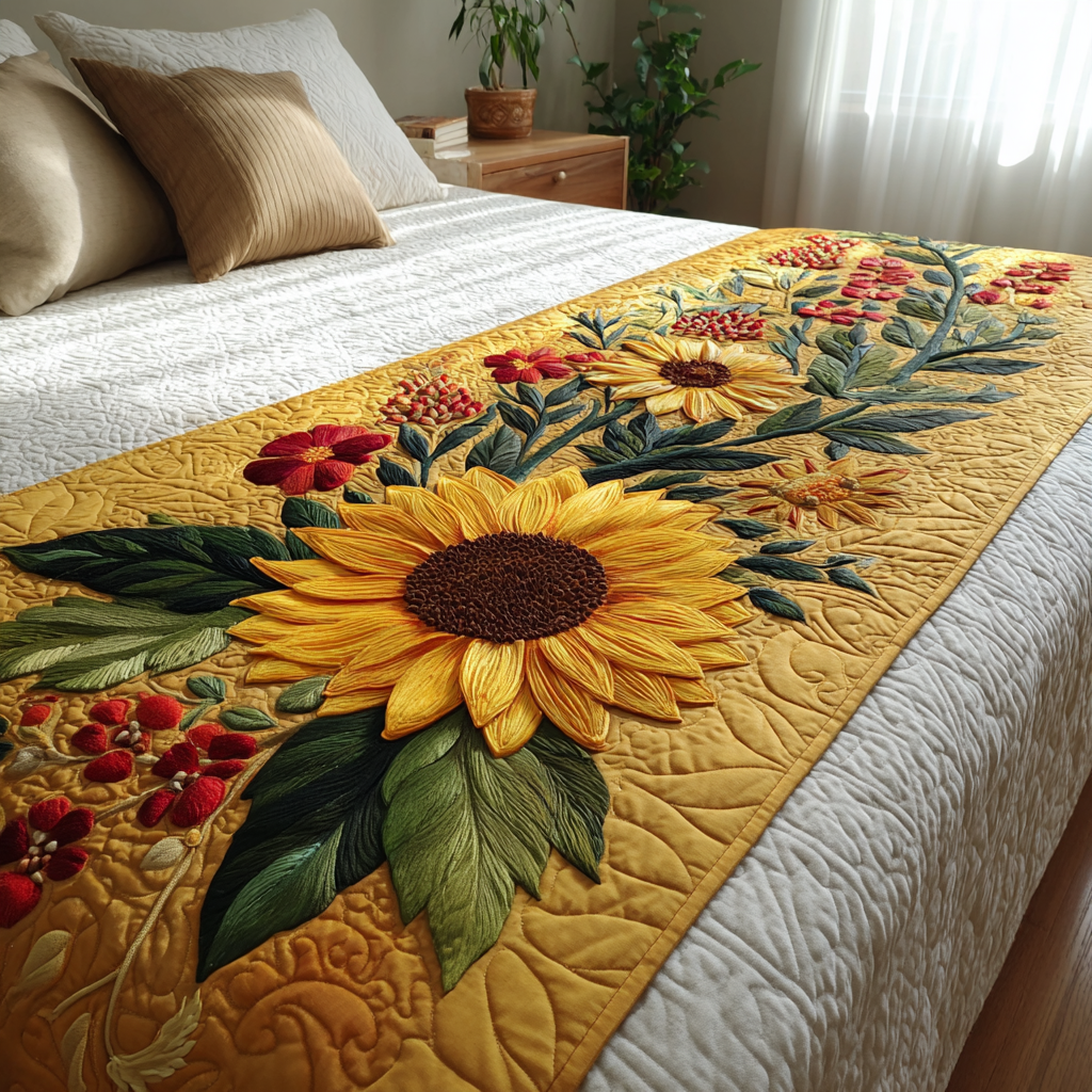 Solsikke Stier Quilted Bed Runner