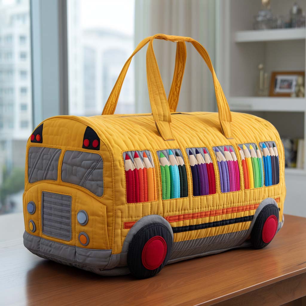 Skolebus Quiltet Duffle Bag
