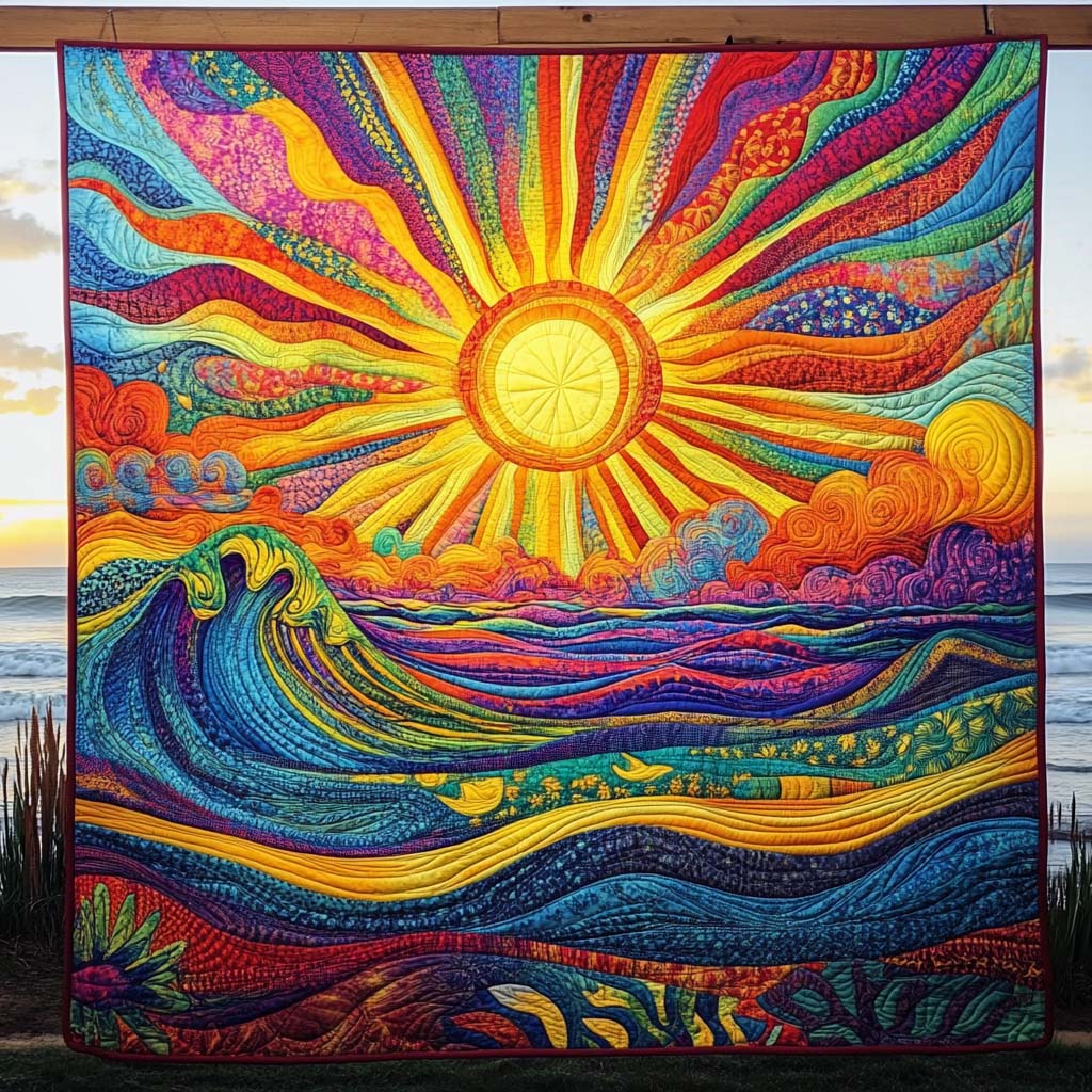 Sunrise Symphony Quiltet Tæppe