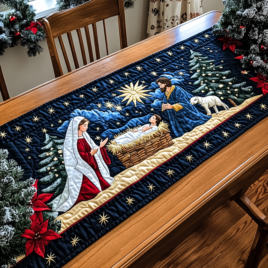 Miraklet fra Bethlehem Quilted Table Runner