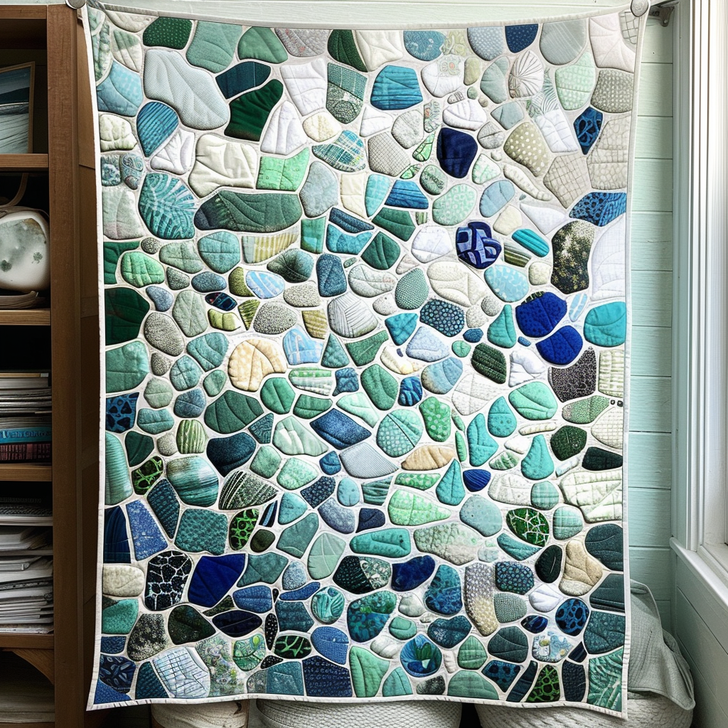 Tidal Mosaic Quiltet Tæppe