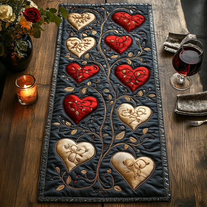 Hjerter Quilted Table Runner