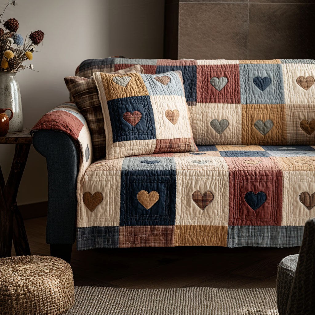 Tidløse Hjerter Quiltet Sofa Dække