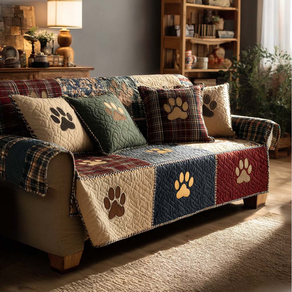 Tiny Prints Quilted Sofa Cover