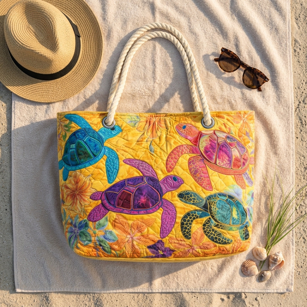 Strandtaske - Farverige Havskildpadder