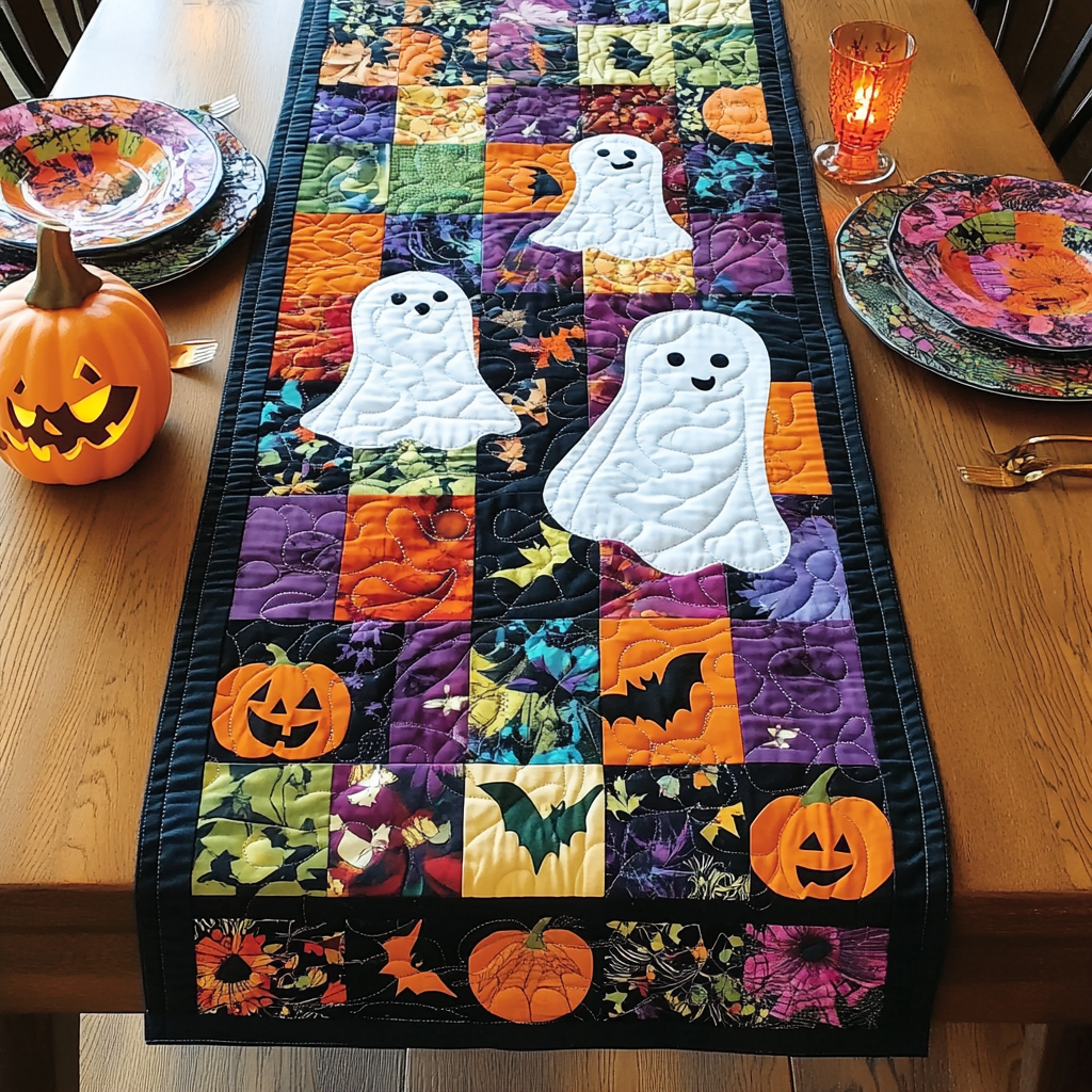 Trick Or Treat Halloween Quiltet Bordløber