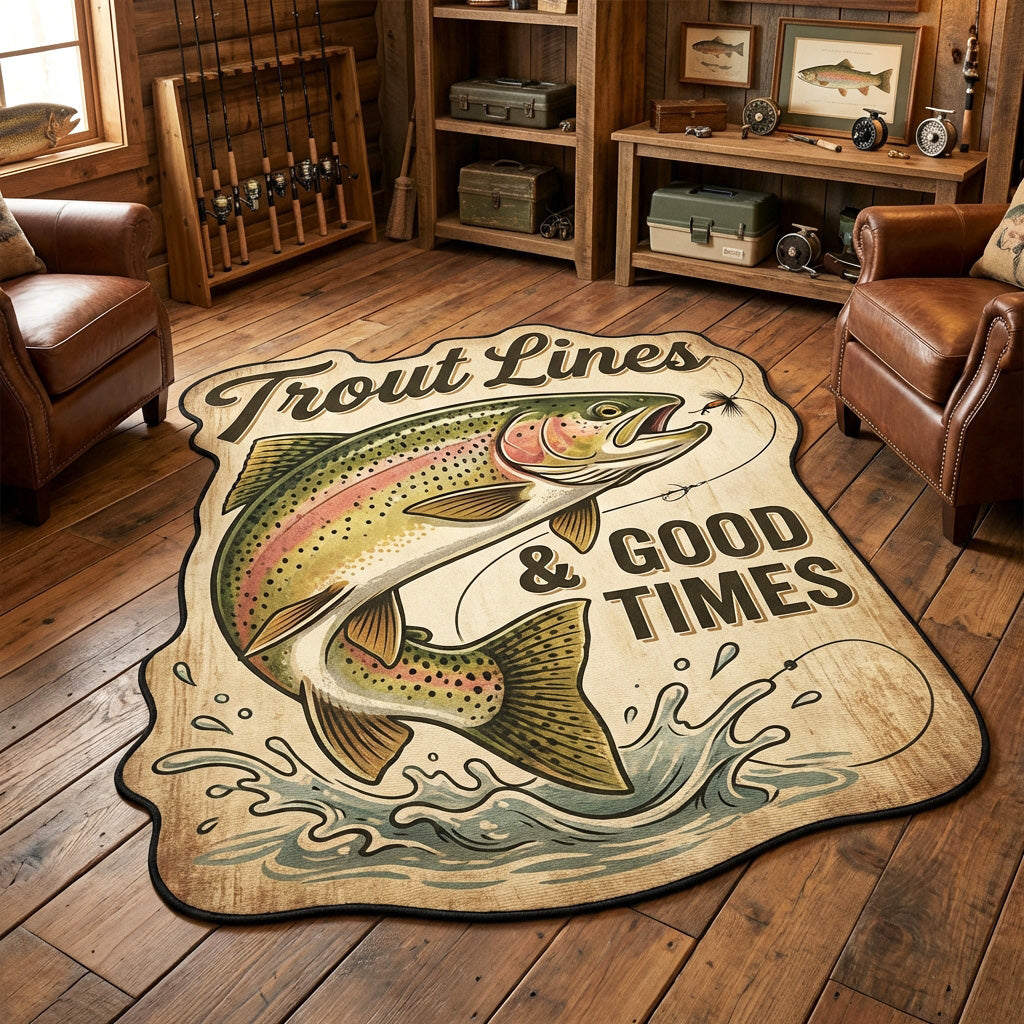Trout Times Specialformet Gulvtæppe