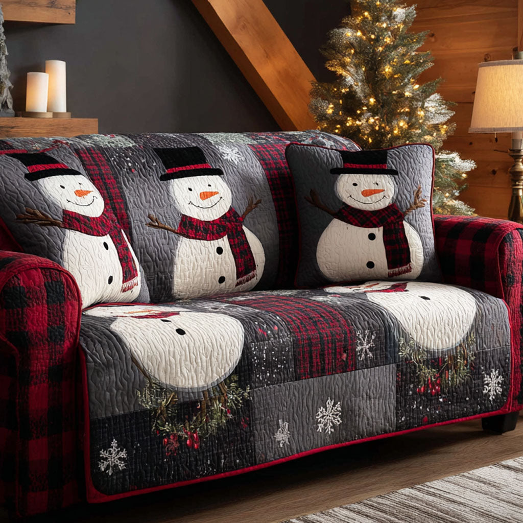 Twilight Snow Quilted Sofa Cover