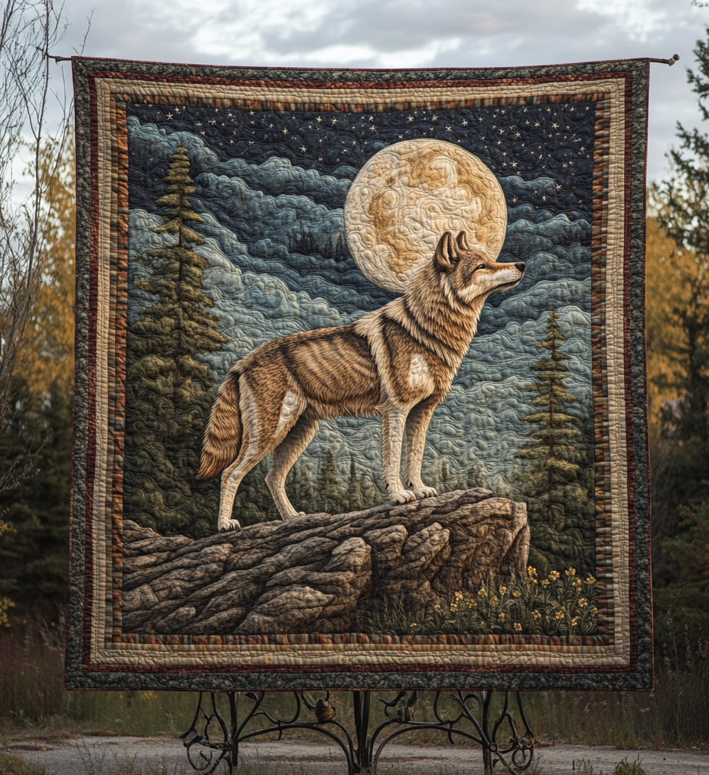 Twilight Wolf Quiltet Tæppe