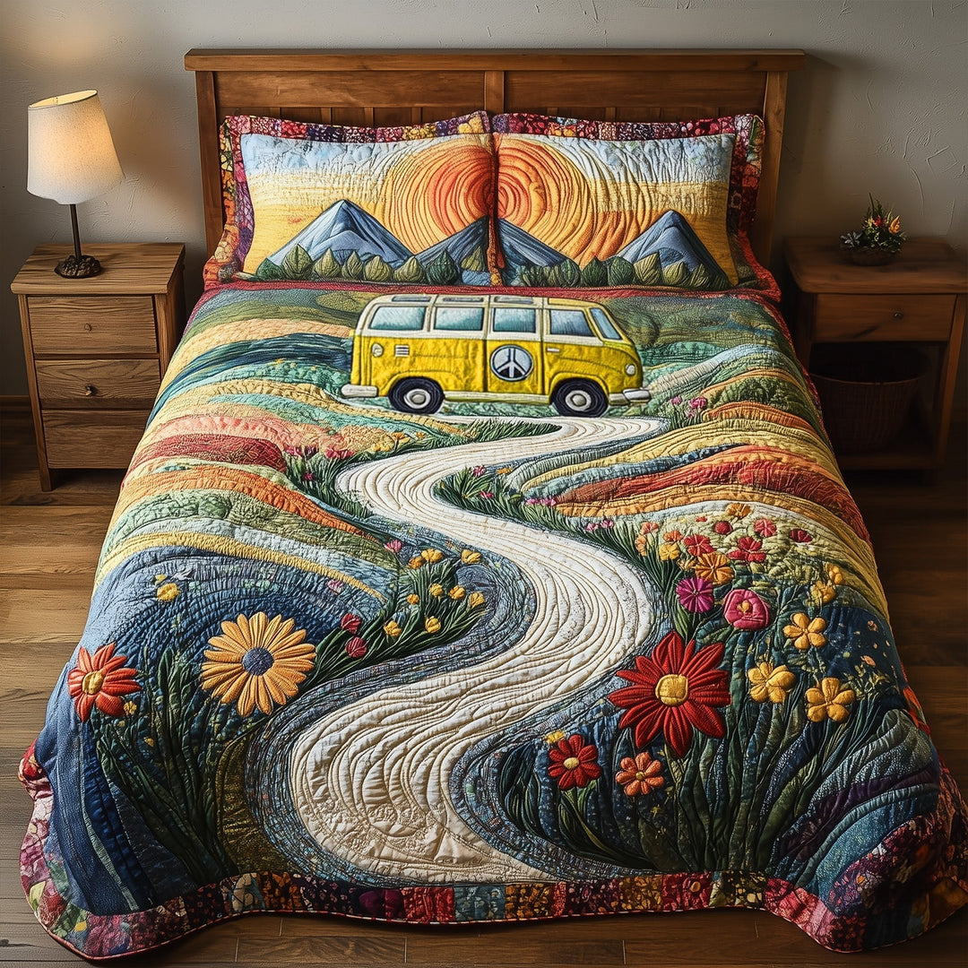 Vintage Wanderlust V2 3-delers Quilt Sæt
