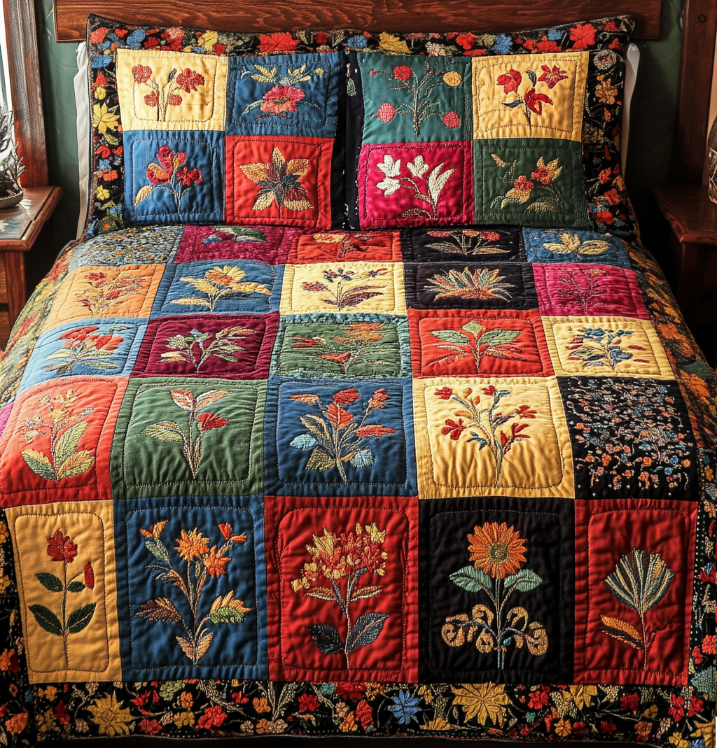 Vintage Charm 3-delt quiltet sengetøjssæt