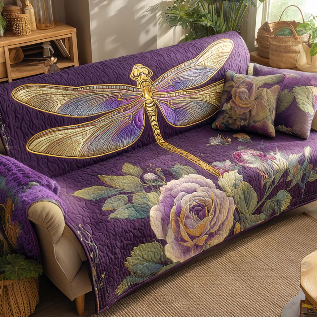 Dragonfly Quilted Sofa Cover