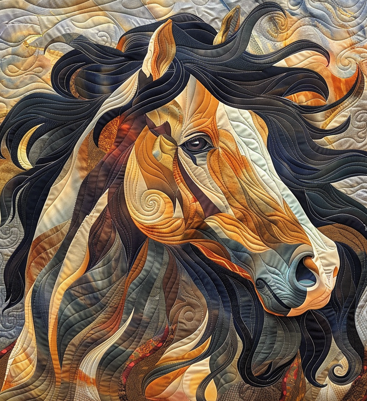 Whirlwind Horse Quiltet Tæppe
