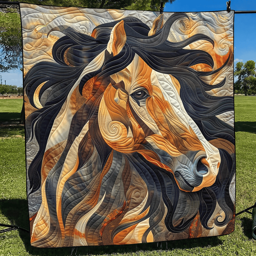 Whirlwind Horse Quiltet Tæppe