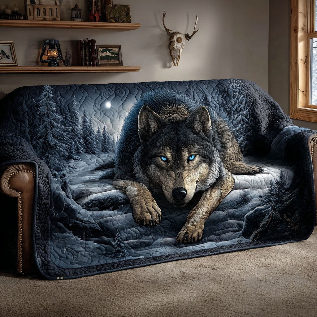 Wolf Quilted Sofa Cover