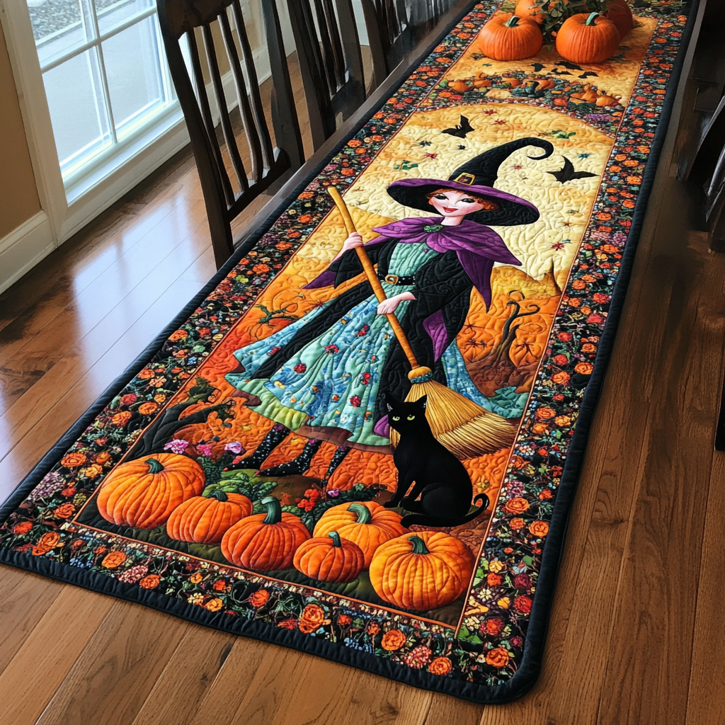 Ond Kæde Halloween Quilted Table Runner
