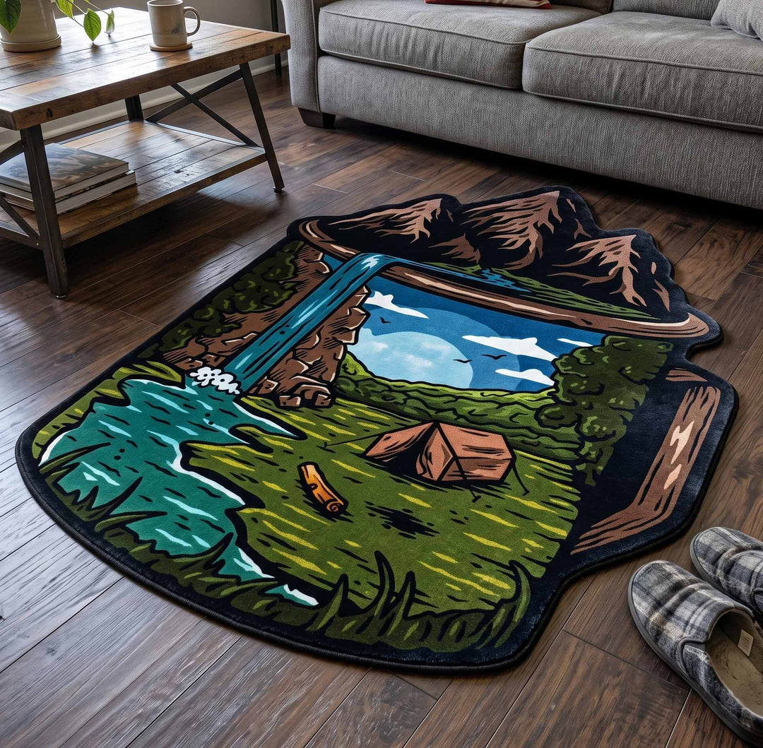 Wild Lake Custom Shape Area Rug