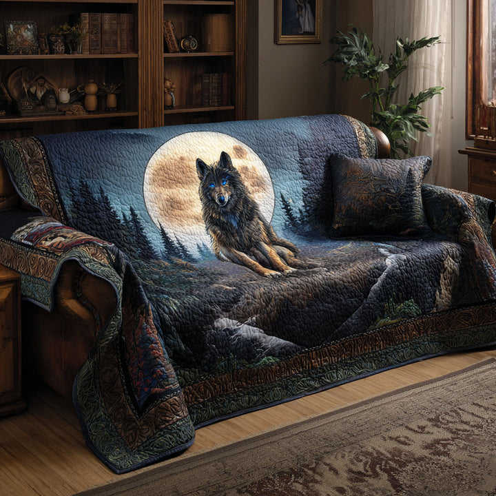 Wolf Quilted Sofa Cover