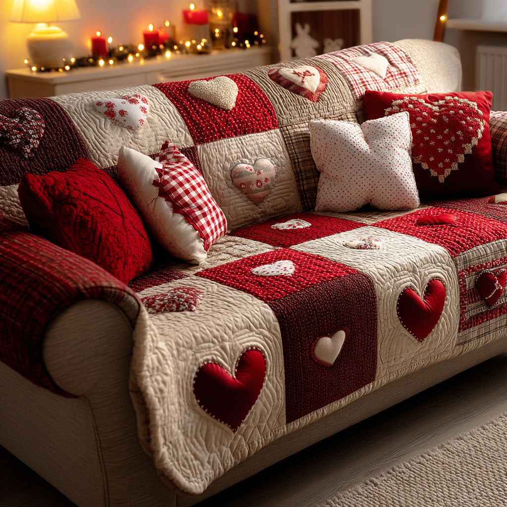 Vinter Hjerte Charm Quiltet Sofa Dækken