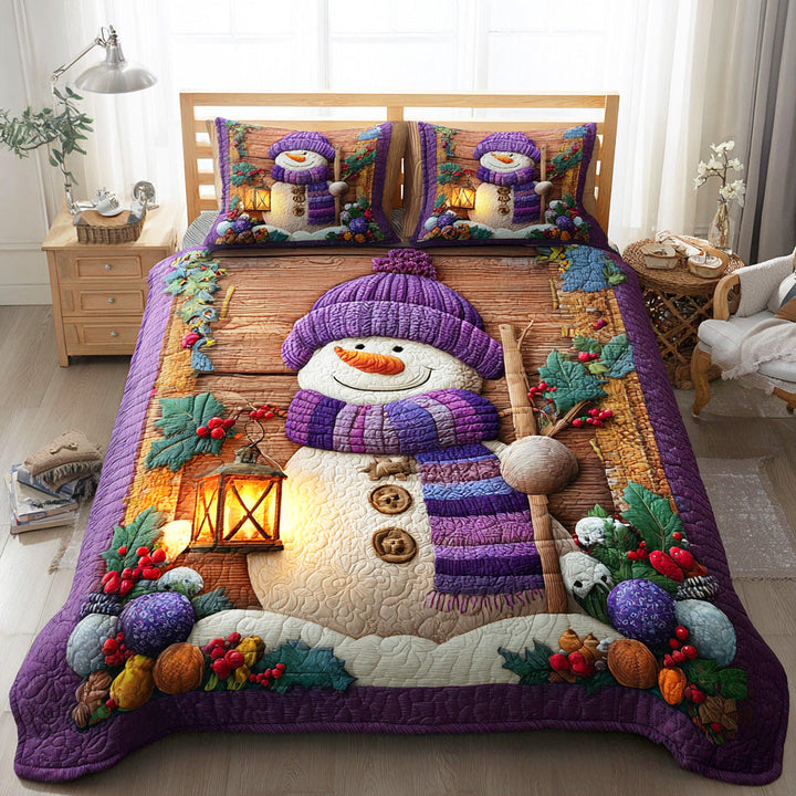 Sne mænds vidunderland 3-delt quiltet sengetøjssæt