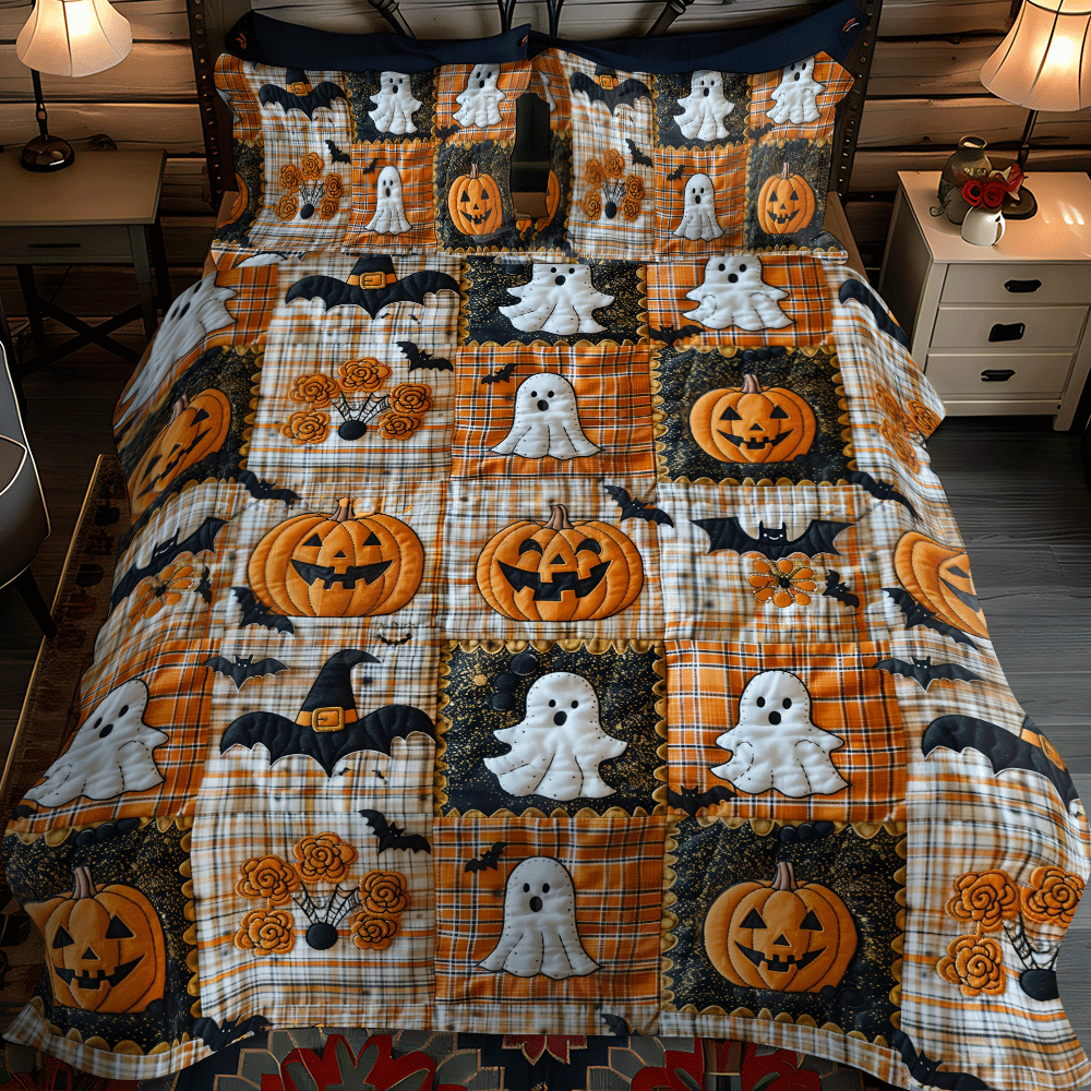 Heksestøvler Halloween 3-delt Quiltet Sengetøjssæt