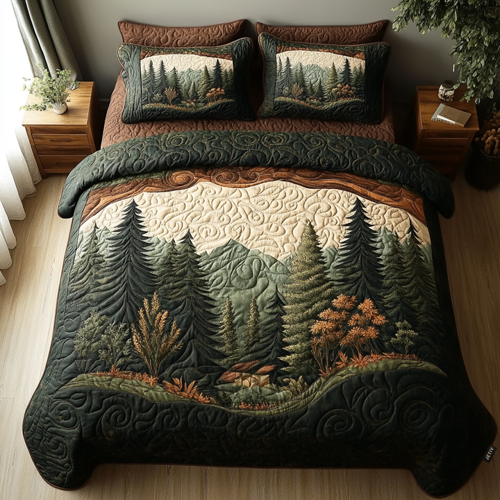Woodland 3-Piece Quilted Bedding Set