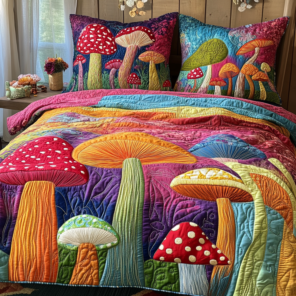 Woodland Charm 3-delt quiltet sengetøj