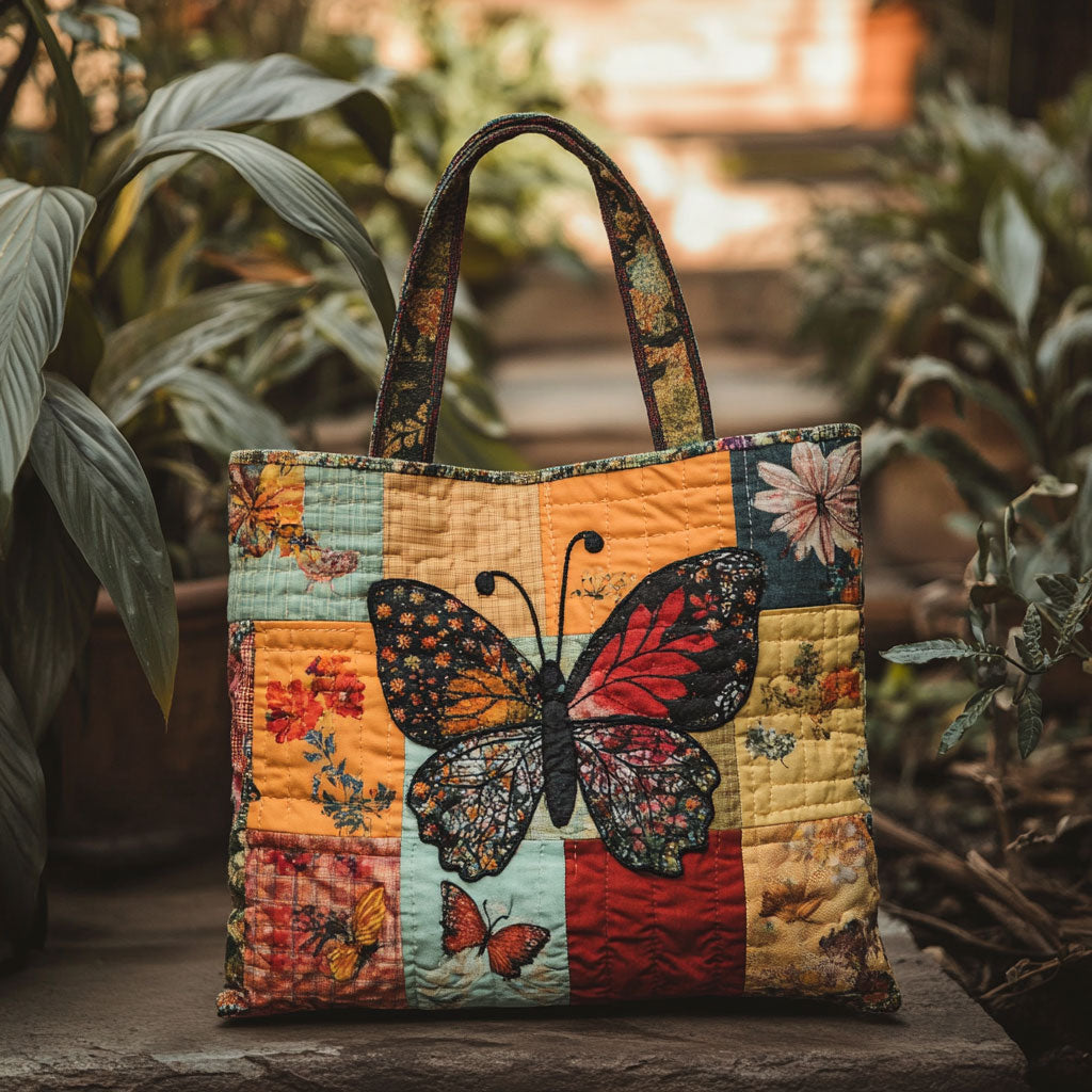Butterfly Heritage Quilted Tote Bag