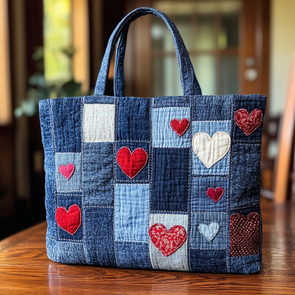 Patchwork Love Quilted Tote Bag