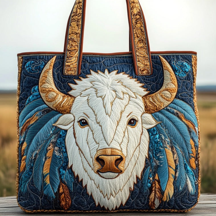 Wild Spirit Bison Quiltet Tote Bag