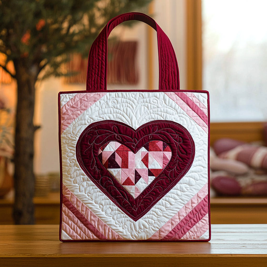 Hjerte Af Kærlighed Quilted Tote Bag